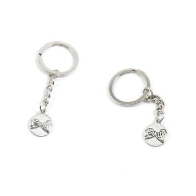10 PCS Antique Silver Tone Keychain Keyring Door Car Key Chains Rings Tags E0SB0 Pinky Promise