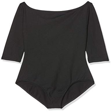 Capezio Boatneck 3/4 Sleeve Leotard, Black, X-Small