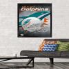 Trends International NFL Miami Dolphins - Helmet 18 Wall Poster, 22.375" x 34", Black Framed Version view 2