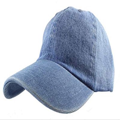 elpishop Plain Denim Adjustable Baseball Caps Jean Dad Hats Wholesale lot 6-12pcs (Light Blue, 6 Pcs)