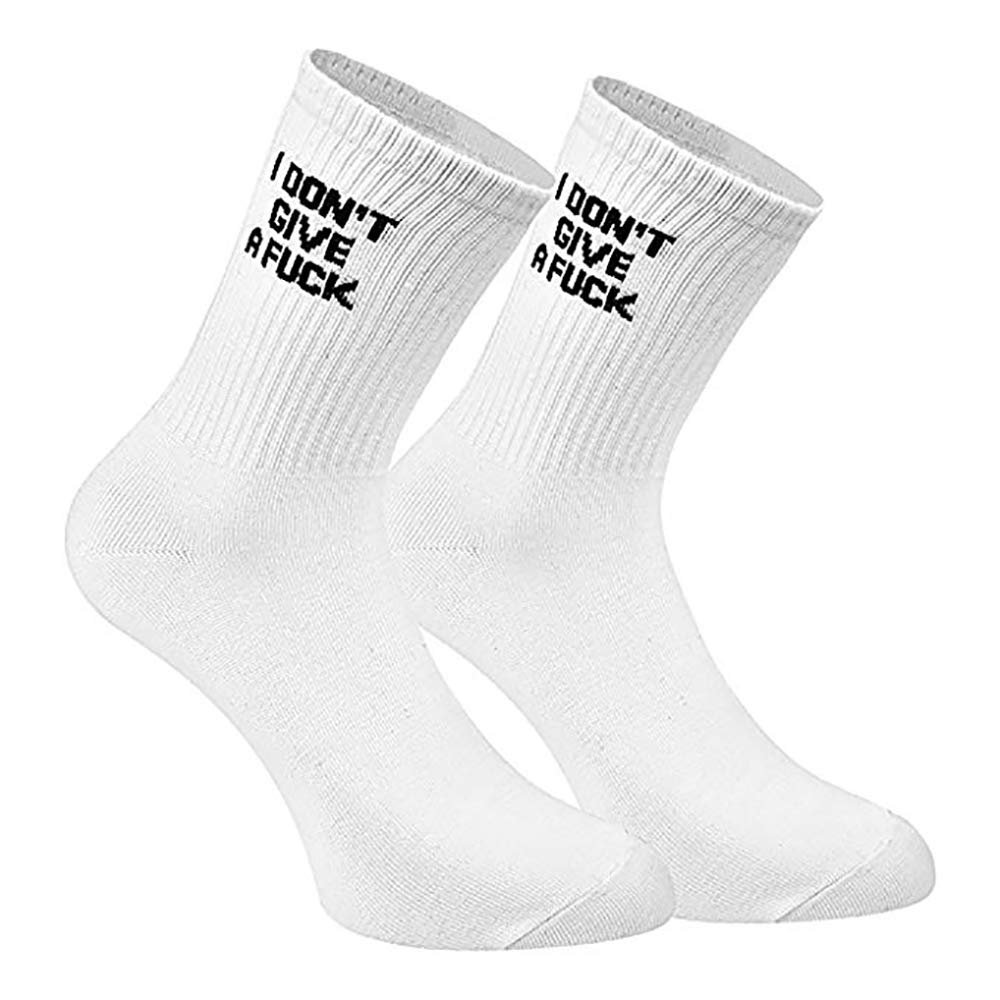 MUST ROSE SPORTS AND HOMEWEAR FUCK OFF Swear Word Curse Printed Stockings Crew Socks Funny Men Tube Socks (one size, A Fuck)