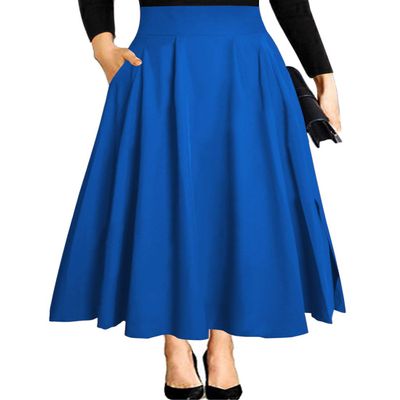 Blue Skirts 2026 Spring Long Maxi Dressy Casual High Waisted Novelty Halloween Costumes for Women Adult Ariel Cosplay Skirt with Slit M
