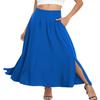 Blue Skirts 2026 Spring Long Maxi Dressy Casual High Waisted Novelty Halloween Costumes for Women Adult Ariel Cosplay Skirt with Slit M view 2