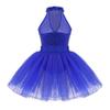 YiZYiF Baby Girl's Ballet Outfits Leotard Tutu Dancewear Party Dress (5-6(Shoulder to Crotch 19.5"/50cm), Halter Sequins Royal) view 2