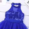 YiZYiF Baby Girl's Ballet Outfits Leotard Tutu Dancewear Party Dress (5-6(Shoulder to Crotch 19.5"/50cm), Halter Sequins Royal) view 3