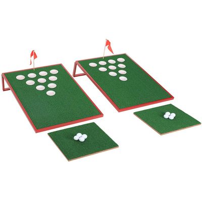 SPRAWL Golf Cornhole Set Exciting Chipping Game Chip Shot Game with 2 Target Boards 8 Golf Balls for Tailgate Beach Backyard Man Cave