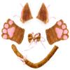 Beelittle Cat Cosplay Costume Kitten Ears Tail Collar Paws 5 Pack (Brown1) view 1
