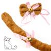 Beelittle Cat Cosplay Costume Kitten Ears Tail Collar Paws 5 Pack (Brown1) view 3