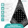 Trimming Shop Black Cotton Unisex Paisley Bandana, Lightweight, Breathable and Durable for Handkerchiefs, Headband, Riding, Outdoors, Wristband, Parties, 54cm view 3