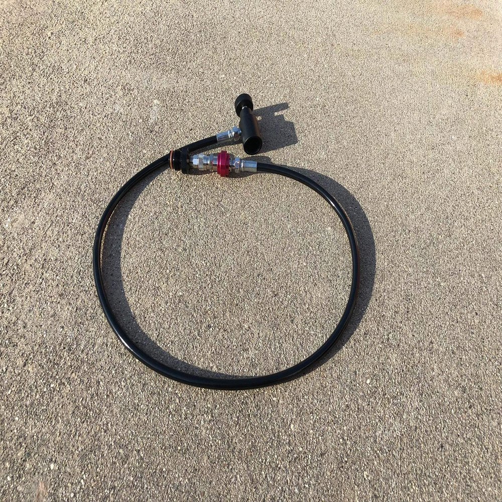 WTG 35" Straight Remote Coil LINE AIR / CO2 Paintball Gun HPA/N2 Thick Hose with Slide Check