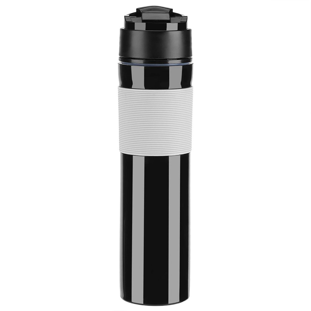Dioche Bottle, 350ml Portable Tea Coffee Maker Drinking Water Cup Mug for Travelling(Black)