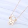 AOCHEE Double Love Giraffe Necklace Heart Shaped Kissing Giraffe Pendant Cute Animal Charm Necklace view 2