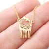 AOCHEE Double Love Giraffe Necklace Heart Shaped Kissing Giraffe Pendant Cute Animal Charm Necklace view 4