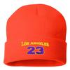 Go All Out One Size Blaze Orange Cuffed Los Angeles 23 Embroidered Cuffed Knit Beanie Cap view 1
