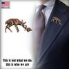 Deer with Rabbit Pin, Copper Plated, MC024, 2 Inches, Handmade in the USA, Realistic, Deer, Rabbit, Metal, Hat Pin, Lapel Pins, Brooch, Gift, Over 3100 Wildlife Designs. view 4