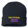 Go All Out One Size Navy Cuffed Los Angeles 23 Embroidered Cuffed Knit Beanie Cap view 1