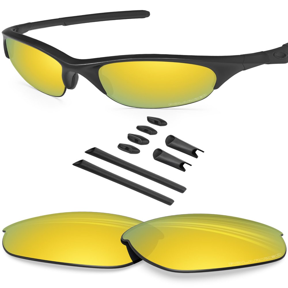 BLAZERBUCK Anti-salt Polarized Replacement Lenses & Sock Kit for Oakley Half Jacket - 24K Gold