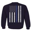 0084. American Flag Thin Blue Line Police Lives Matter Support Patriotic NY Sheriff Men's Crewneck Sweatshirt (Navy Small) view 3