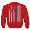 0084. American Flag Thin Blue Line Police Lives Matter Support Patriotic NY Sheriff Men's Crewneck Sweatshirt (Red, Small) view 3