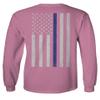 0084. American Flag Thin Blue Line Police Lives Matter Support Patriotic NY Sheriff Men's Long Sleeve t Shirt (Pink X-Large) view 3