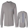 0084. American Flag Thin Blue Line Police Lives Matter Support Patriotic NY Sheriff Men's Long Sleeve t Shirt (Light Gray X-Large) view 1