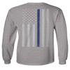 0084. American Flag Thin Blue Line Police Lives Matter Support Patriotic NY Sheriff Men's Long Sleeve t Shirt (Light Gray X-Large) view 3