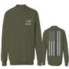 0084. American Flag Thin Blue Line Police Lives Matter Support Patriotic NY Sheriff Men's Crewneck Sweatshirt (Olive, X-Large) view 1