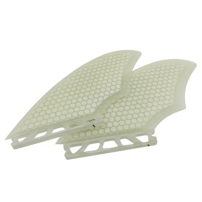 UPSURF Fiberglass Honeycomb Keel Twin Keel Fin K2 Black/White Surfboard Fin (White Single Tab)