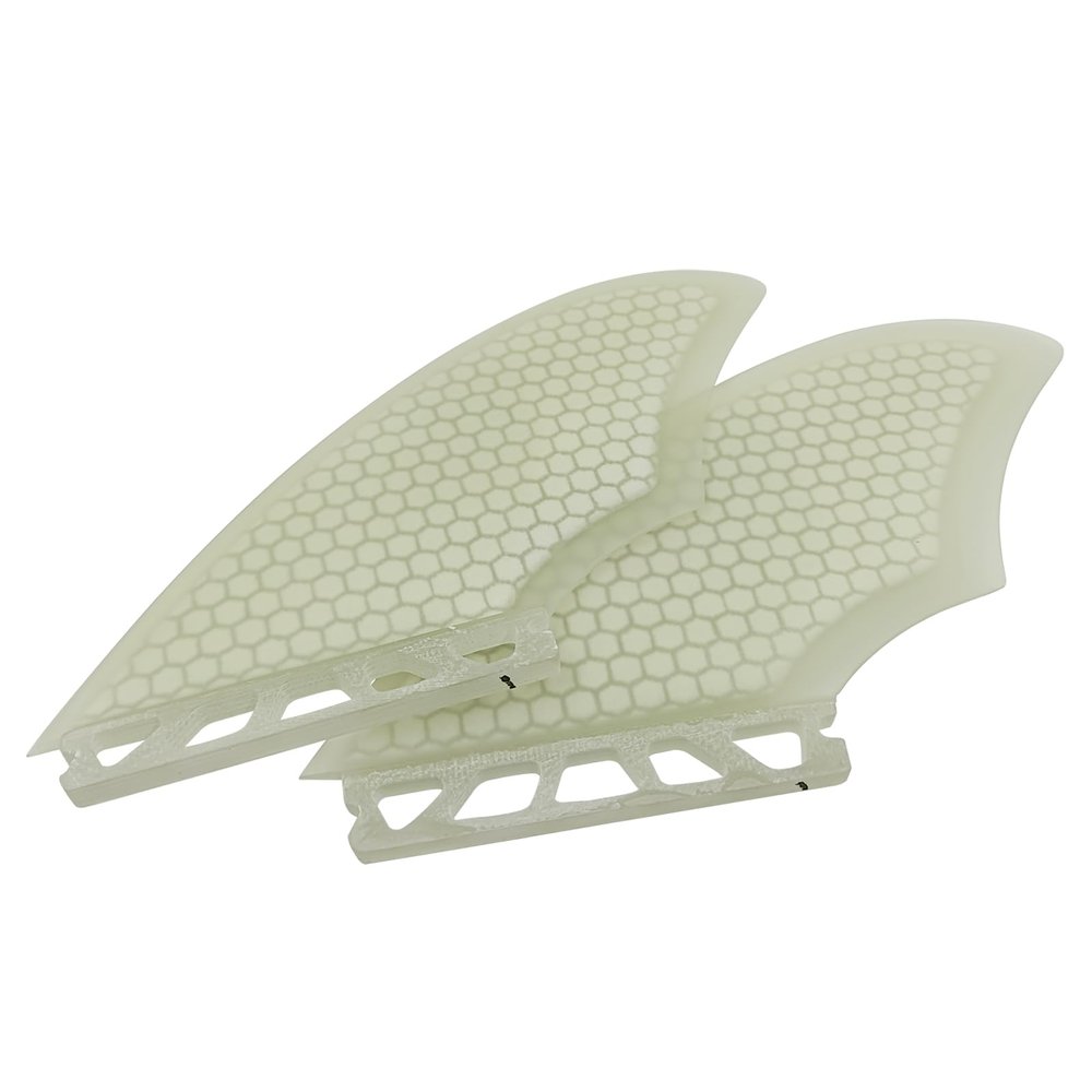 UPSURF Fiberglass Honeycomb Keel Twin Keel Fin K2 Black/White Surfboard Fin (White Single Tab)