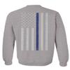 0084. American Flag Thin Blue Line Police Lives Matter Support Patriotic NY Sheriff Men's Crewneck Sweatshirt (Light Gray X-Large) view 3