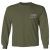 0084. American Flag Thin Blue Line Police Lives Matter Support Patriotic NY Sheriff Men's Long Sleeve t Shirt (Olive, Large) view 2