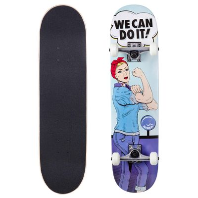 Cal 7 Complete Standard Skateboard 7.5-8-Inch Deck (7.75" Rosie The Riveter