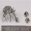 Deer with Rabbit Pin, Pewter, M024, 2 Inches, Handmade in the USA, Realistic, Deer, Rabbit, Metal, Hat Pin, Lapel Pins, Brooch, Gift, Over 3100 Wildlife Designs. view 2