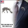 Deer with Rabbit Pin, Pewter, M024, 2 Inches, Handmade in the USA, Realistic, Deer, Rabbit, Metal, Hat Pin, Lapel Pins, Brooch, Gift, Over 3100 Wildlife Designs. view 4