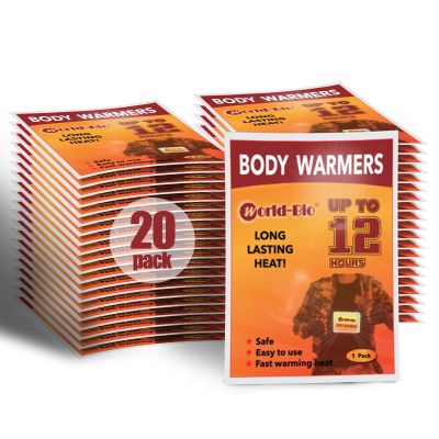 MR.ICE 20 Packs Body Warmers Large Pads with Adhesive Backing Gives 12 Hours Warm (5.1''3.7'') for Women Men Kids, Big Heat Sticker for Camping Hiking