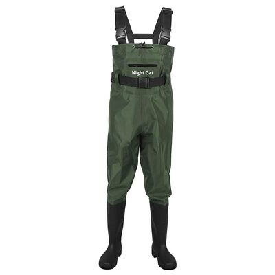 Night Cat Fishing Wader for Men Women Waterproof Hunting Chest Wader with Boots Belt Breathable Lightweight Green Size 8