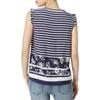 Maison Jules Womens Striped Floral Print Blouse Navy S view 2