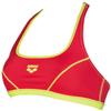 ARENA Women's MaxLife Racer Back Athletic Chlorine Resistant Swim Bikini Top for Athletes Pool or Beach, Red/Soft Green, Size 26 view 1