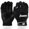 Franklin Sports MLB Baseball Batting Gloves - Shok-Sorb X Batting Gloves for Baseball + Softball - Adult + Youth Padded Non-Sting Pairs - Black/Black - Adult Small view 1