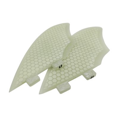 UPSURF Fiberglass Honeycomb Keel Twin Keel Fin K2 Black/White Surfboard Fin (White Double Tab)