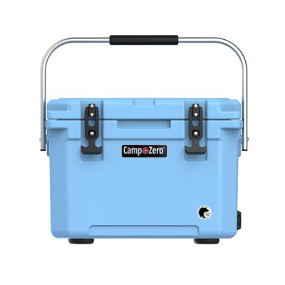 CAMP-ZERO 21 Quart Rotomolded Hard Cooler - Insulated Ice Chest with 4 Cup Holders - Bear-Proof Travel Ice Box for Beverage, Drink, BBQ, Fishing, Camping, Outdoor, Sky Blue
