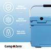 CAMP-ZERO 21 Quart Rotomolded Hard Cooler - Insulated Ice Chest with 4 Cup Holders - Bear-Proof Travel Ice Box for Beverage, Drink, BBQ, Fishing, Camping, Outdoor, Sky Blue view 4