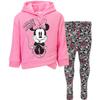 Disney Minnie Mouse Toddler Girls Crossover Fleece Hoodie and Leggings Outfit Set Pink Glitter 2T view 1