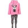 Disney Minnie Mouse Toddler Girls Crossover Fleece Hoodie and Leggings Outfit Set Pink Glitter 2T view 4