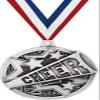 Crown Awards Cheer Medals - 2" Kudos Cheerleading Megaphone Award Medals Silver - 10 Pack Prime view 1