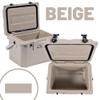 CAMP-ZERO 21 Quart Rotomolded Hard Cooler - Insulated Ice Chest with 4 Cup Holders - Bear-Proof Travel Ice Box for Beverage, Drink, BBQ, Fishing, Camping, Outdoor, Beige view 3