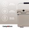 CAMP-ZERO 21 Quart Rotomolded Hard Cooler - Insulated Ice Chest with 4 Cup Holders - Bear-Proof Travel Ice Box for Beverage, Drink, BBQ, Fishing, Camping, Outdoor, Beige view 4