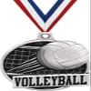 1.5" Volleyball Medal - Silver Volleyball Net Challenger Award Medals 100 Pack Prime view 1