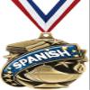 Crown Awards Foreign Language Medals - 2" Kudos Spanish Education Academic Award Medals Gold - 100 Pack view 1