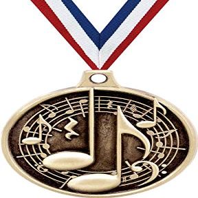 1.5" Music Note Medal - Gold Music Challenger Award Medals 20 Pack